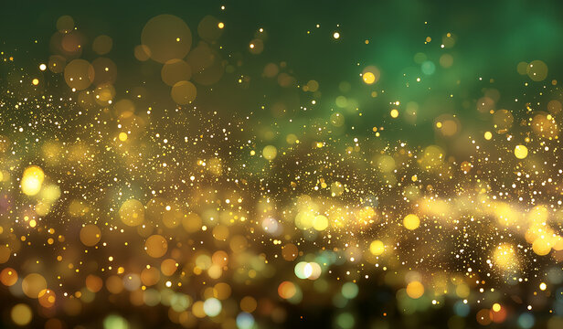 Sparkling golden lights create a magical atmosphere perfect for holiday greetings, festive celebrations, and elegant designs with a touch of wonder - Powered by Adobe