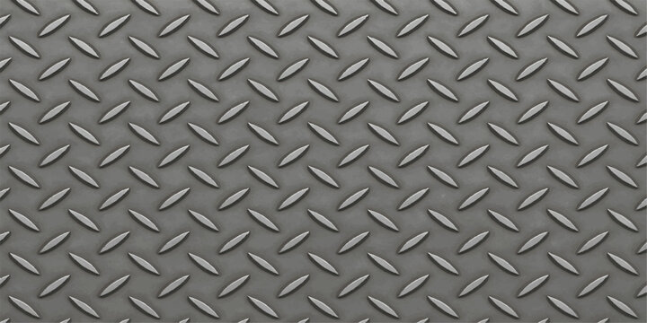 Seamless diamond plate steel metal texture background pattern for industrial floor or wall design