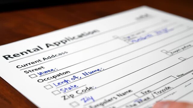 Filling Out a Rental Application Form With a Fountain Pen on a Desk