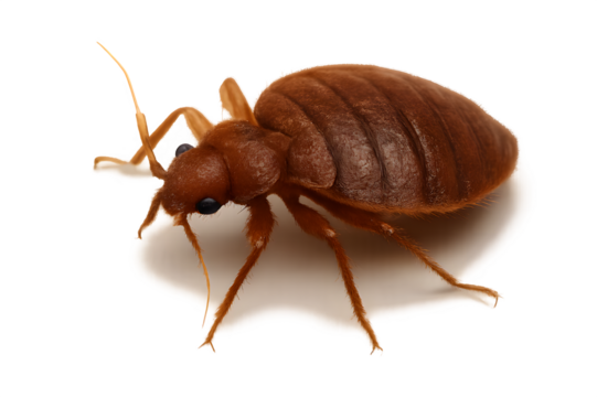 Creepy bedbug close-up illustration for pest control, entomology studies, or hygiene awareness, highlighting infestation risks and solutions for home safety