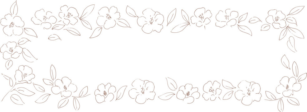 正月イラスト。年賀状にも使える椿の線画イラスト。和風の椿と植物のイラスト。椿の正月背景。
New Year's illustration. A line drawing of a camellia that can also be used for New Year's cards. Japanese-style camellia and plant illustration. Camellia 