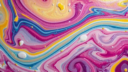 Colorful fluid paint swirling in vibrant abstract motion