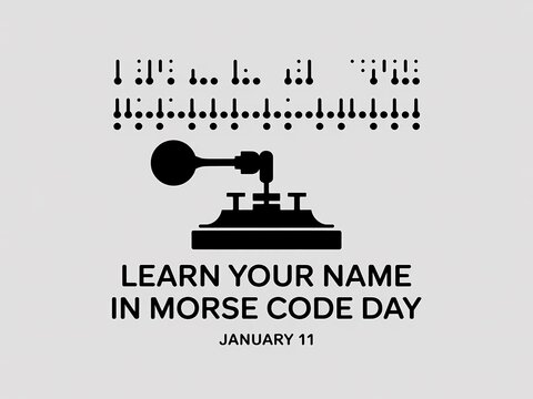 Celebrate learn your name in morse code day with this iconic graphic on january 11