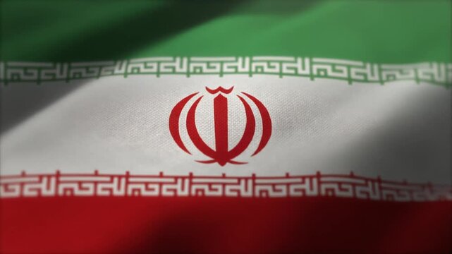 Iran flag waving gently in the breeze symbolizes national pride and unity, with vibrant colors and detailed emblem conveying patriotism