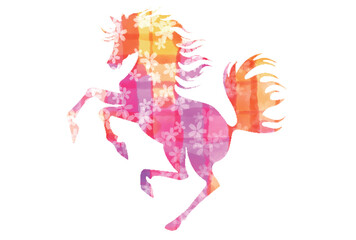 午　年賀状　干支　背景