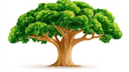 Majestic Tree Growth in Nature Digital Illustration Lush Environment Vibrant Green Artistic Perspective