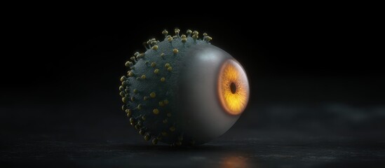 Intricate 3D Model of an Eyeball with Detailed Texture and Vibrant Orange Iris Design