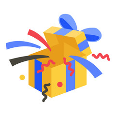 This gift box illustration is suitable for Cyber Monday.