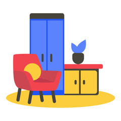 This furniture illustration is suitable for Cyber Monday.
