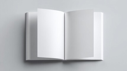 Fototapeta premium A clean, minimalistic stack of blank white paper sheets resting on a light grey surface, emphasizing simplicity and versatility.