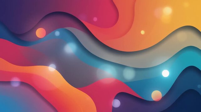 Vibrant abstract vector background with bold organic color transitions flowing seamlessly across smooth artistic gradients