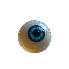Realistic Human Eyeball with Blue Iris Isolated on White Background for Medical, Security, and Biometric Technology Design