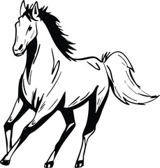 Full body horse vector image, on the pose jumping