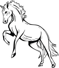 Full body horse vector image, on the pose jumping