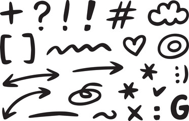 Symbol set hand drawn