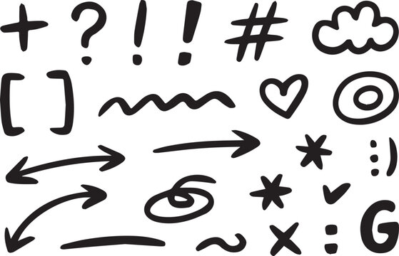 Symbol set hand drawn