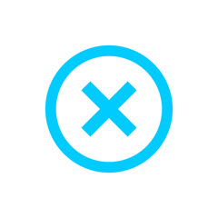 Obraz premium Error cross mark in a circle, isolated on a white background, representing wrong choice, cancel, close, or denial