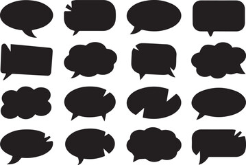 Speech bubble vector icon set