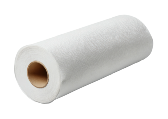 White roll of paper towels, textured surface