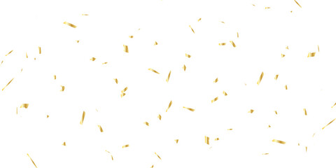 celebratory display of golden confetti and streamers falling against a white background backdrop perfect for adding a celebratory touch to any design or project.