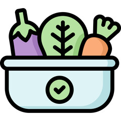 vegetables icon illustration design with filled outline