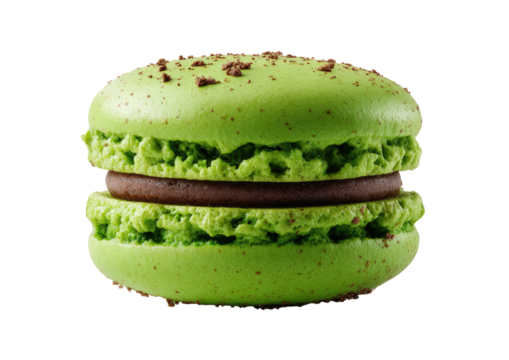 Pistachio macaron with chocolate filling
