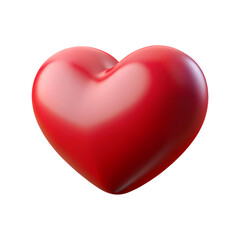 Fototapeta premium Shiny red 3d heart shape symbol for love romance valentine's day celebration transparent background