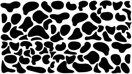 Black irregular blob pattern, abstract decorative texture