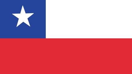 Chile national flag, white star on blue and red design