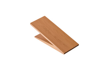 Two wooden planks stacked diagonally isolated on transparent background
