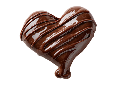 Heart-shaped chocolate candy drizzled with more chocolate