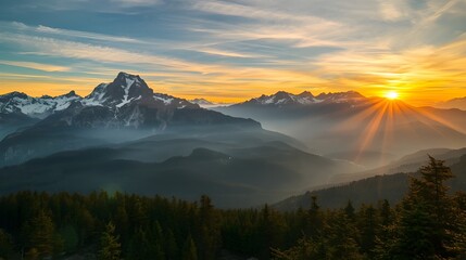sunrise over the mountains
