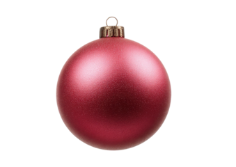 Red, round Christmas ornament, isolated on black ground