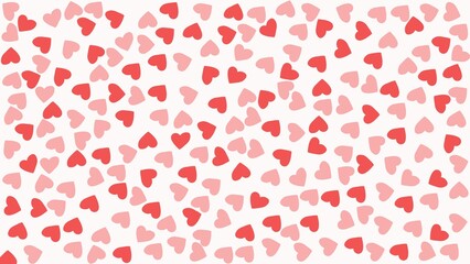 Red heart seamless pattern, cute romantic background