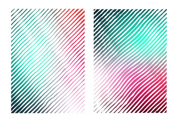 Abstract diagonal lines pattern with vibrant gradient color transition and textured overlay