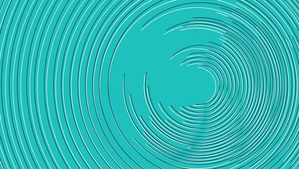 Turquoise concentric circle abstract background, hypnotic wave pattern