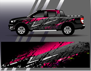 Car wrap design vector. Graphic abstract stripe racing background designs for vehicle, rally, race, adventure and car racing livery
