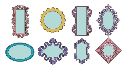 Elegant ornate decorative frames for vintage projects and design