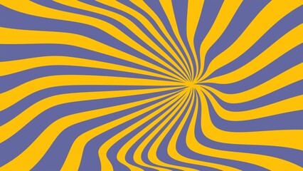 Yellow and purple spiral rays, abstract background