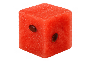 Watermelon dice representing healthy eating choices and summer freshness with a creative twist