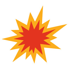 Nuclear explosion boom effect flat color vector illustration template design