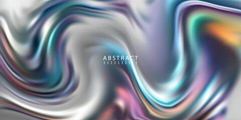 Fototapeta premium Vibrant Abstract Color Gradient With Fluid Swirl And Iridescent Light Effects For Digital Design Imagery