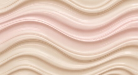 Obraz premium Soft Creamy Waves Background, Abstract, Beige, Pink