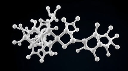 colistin molecule, polymyxin e, molecular structure, isolated 3d model van der Waals