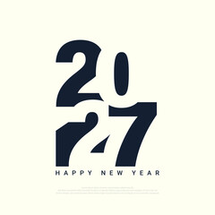 2027 Flat Typography Design for New Year Celebration.