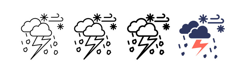 Ice Storm multi outline icon