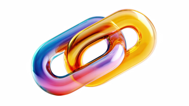 Chain link Icon isolated on white - Blue chain icon - 3d rendering white, icon, strength, security, digital, chain, three-dimensional