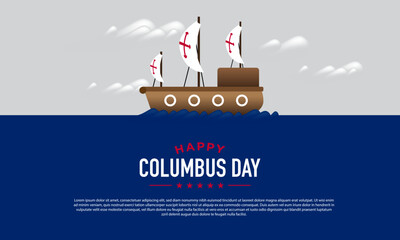 Columbus Day Banner Design.