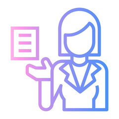 office employees Line Gradient Icon