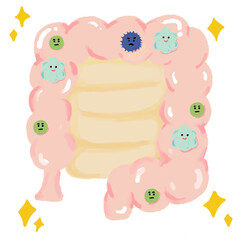 善玉菌と悪玉菌のいる綺麗な腸内